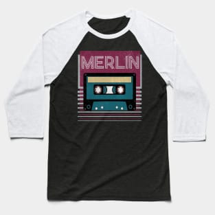 Personalized Merlin Name Vintage Styles Camping 70s 80s 90s Baseball T-Shirt